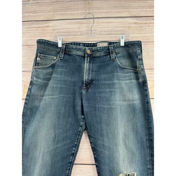 AG Adriano Goldschmied Distressed 360 Tellis Modern Slim Jeans Mens 38x33 Blue - Picture 3 of 11